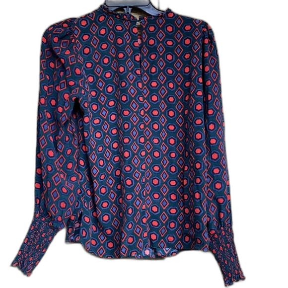 Rachel Zoe geo print blouse top - Picture 5 of 8